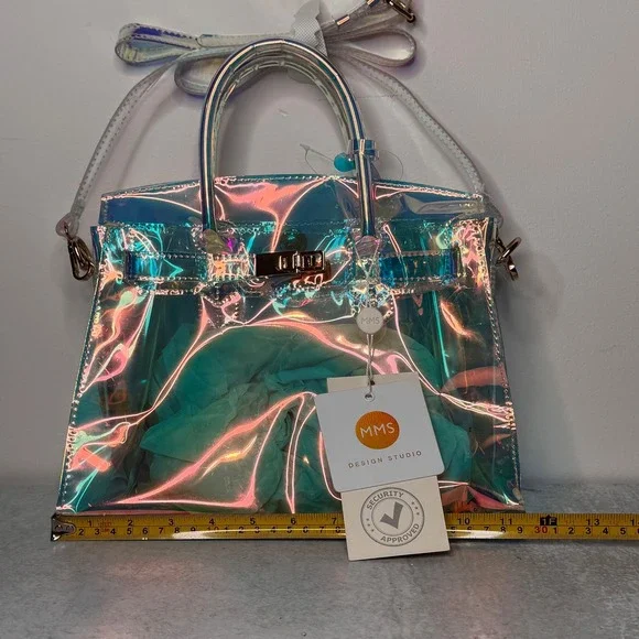 MMS Design Studio Iridescent Clear Holographic Bag Stadium Security Approved - Picture 8 of 9